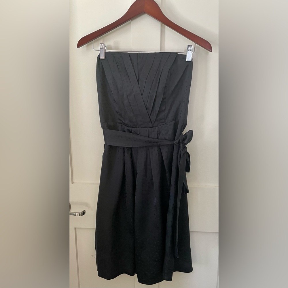 Beautiful Black Silk Strapless Dress by White House Black Market, Size 6